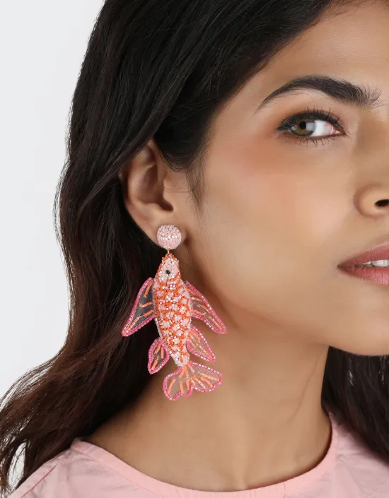 [Bijoux] OLIVIA DAR -  KOI Boucles d'Oreilles Pink