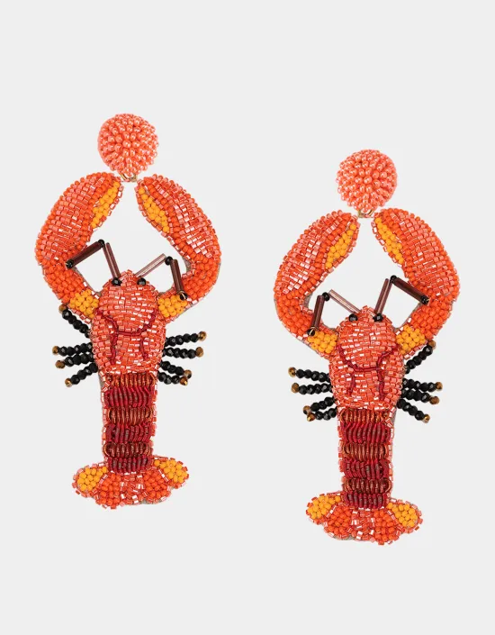 OLIVIA DAR -  Lobster Boucles d'Oreilles Orange