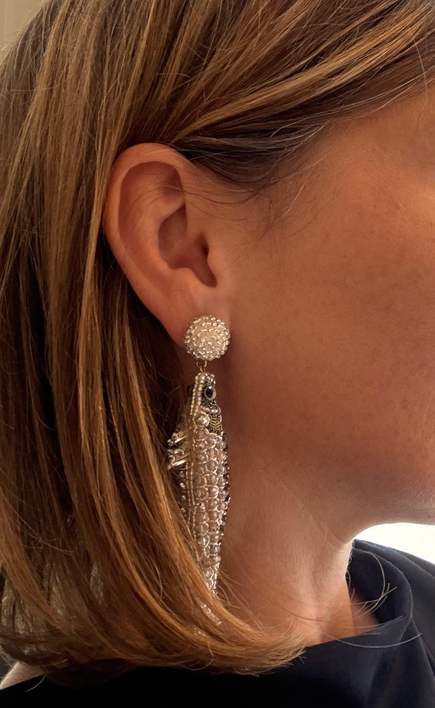 OLIVIA DAR -  Lucky Fish Silver Boucles d'Oreilles