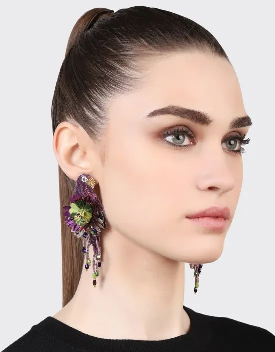OLIVIA DAR Boucles d'Oreilles Perroquet Plum