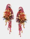 OLIVIA DAR Boucles d'Oreilles Perroquet Fuchsia