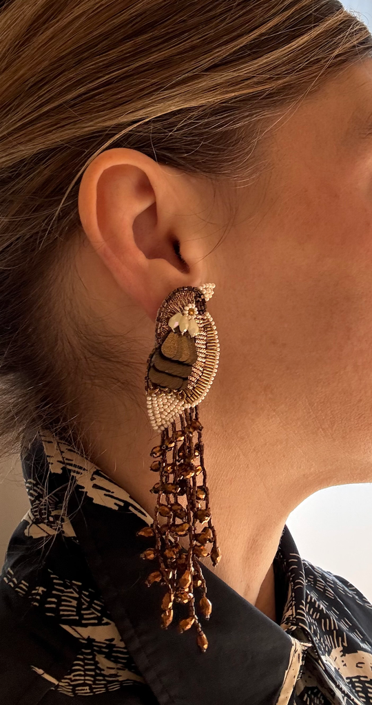 OLIVIA DAR Boucles d'Oreilles Martin Pêcheur Bronze