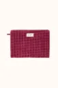 APACHES Pochette Sana Khadi Velours Lisse Cherry