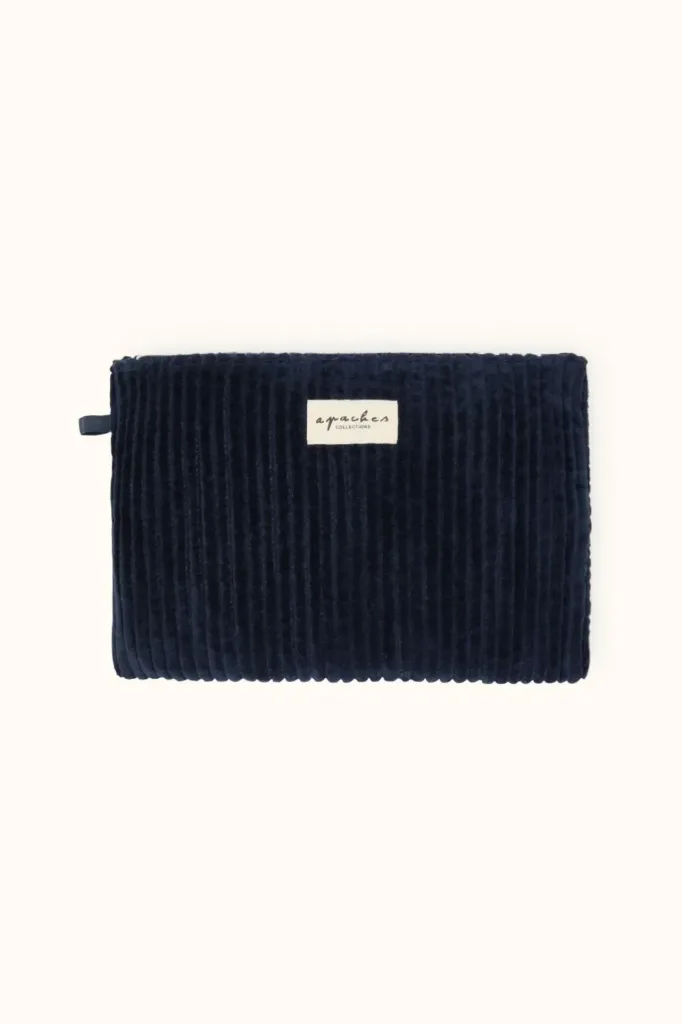 APACHES Pochette Sana Velours Côtelé Navy