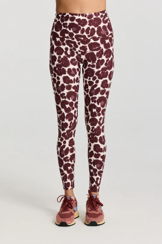 DEBLON - Leggins Taille Haute Leopard Merlot