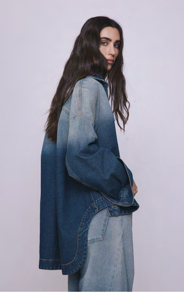 GOD SAVE DENIM - Chemise Blouson Cassandra Denim Bleu Délavé (XS)
