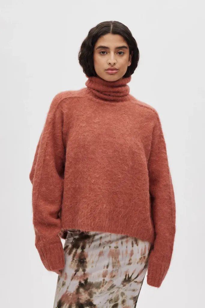 RABENS SALONER - Pull Fluffy Mabeka Redwood (XS/S)