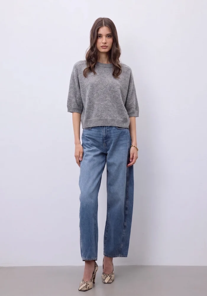 NOTSHY Pull Lilou en Cachemire Gris Chiné Foncé (S)