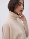 NOTSHY Pull Col Roulé Margareth en Cachemire Sand