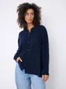 NOTSHY Cardigan Col Polo Andréa en Cachemire Marine