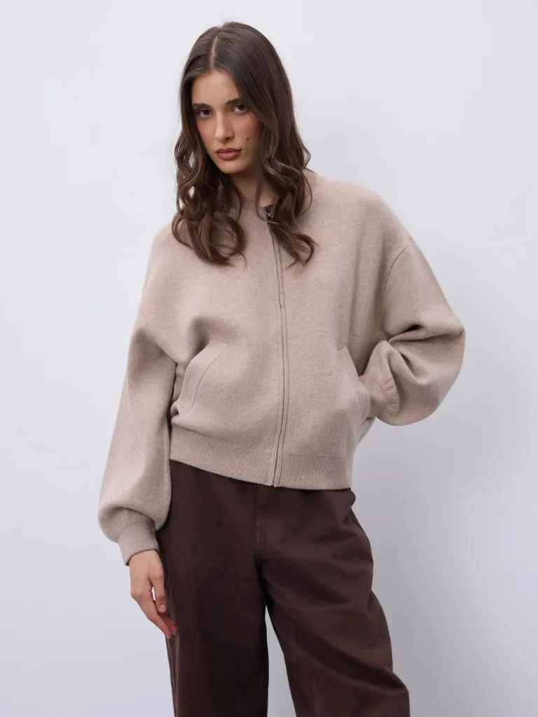 NOTSHY Bomber Twila en Laine & Cachemire Sand