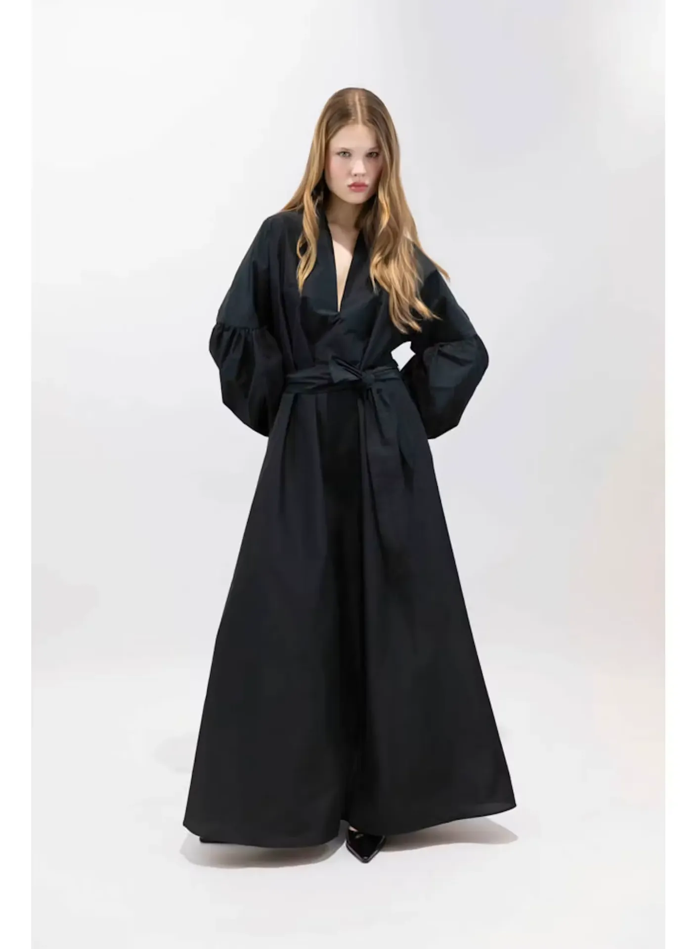PSOPHIA Robe Longue en Taffeta Noir