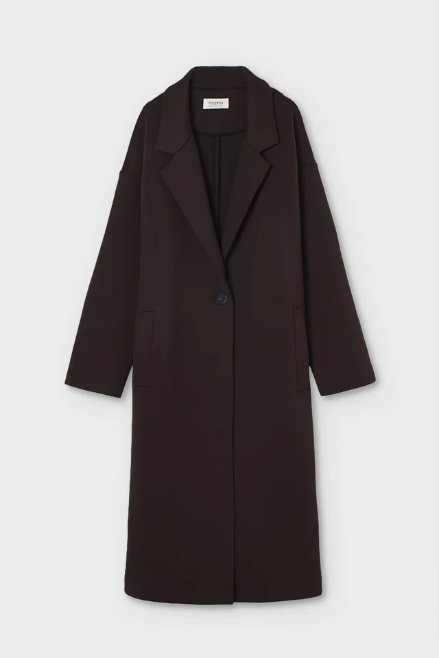 PSOPHIA Long Manteau Néoprène Truffe (M)