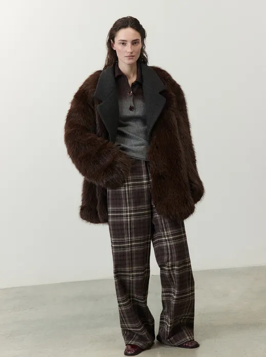ALYSI - Pantalon Tartan Drapé Bosco