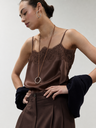 ALYSI - Top en Satin Cacao