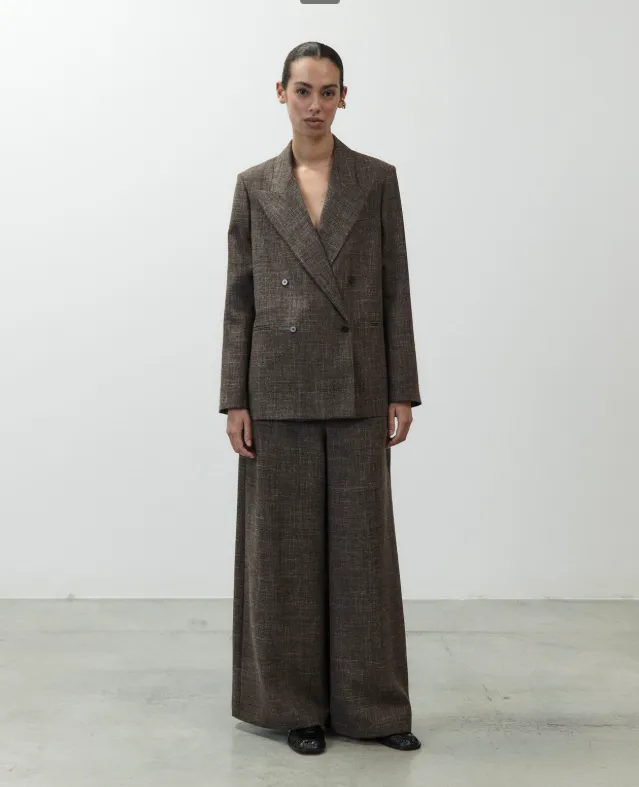 ALYSI - Blazer en Drap de Laine Sigaro