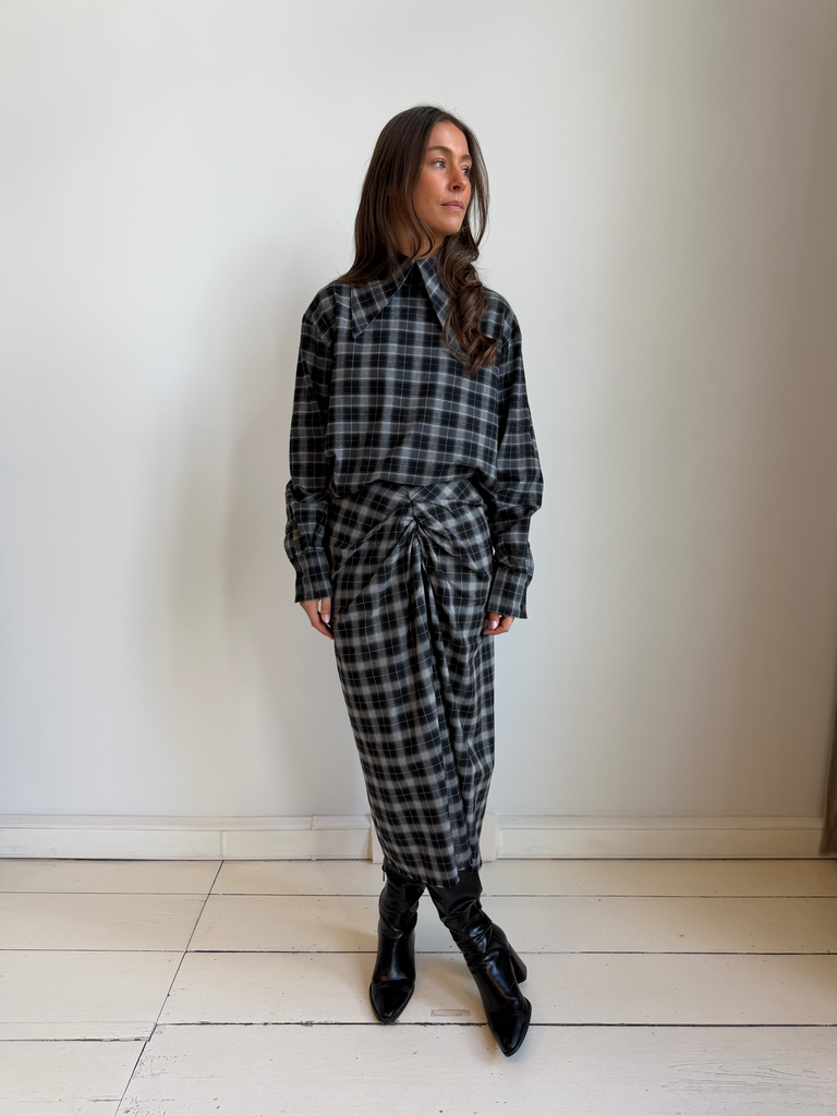 LIVTHELABEL Blouse Tartan Lennon Gris