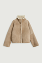 SOEUR Blouson Kleber en Peau Lainé Beige