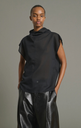 SOEUR Blouse Izumi Sans manche en Coton de Soie Noire