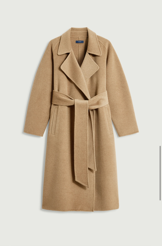 SOEUR Manteau en Cachemire double face Harvard Camel Chiné