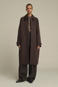 SOEUR Manteau Leandre en laine Marron Noir