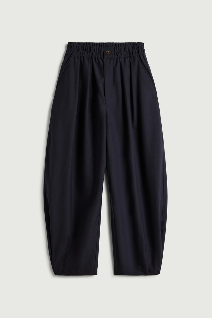 SOEUR Pantalon Vernon en Toile de Laine Bleu Nuit
