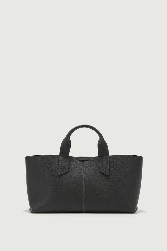 SOEUR -Sac Cabas Allongé Suave en Cuir Grainé Acier