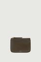 SOEUR Porte Monnaie Arsene Zippé en cuir Box Kaki