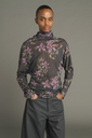 SOEUR Blouse Col Montant Lisia Imprimée Anthracite-Violet