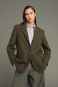 SOEUR Blazer Sevres Marron-Navy en Tweed