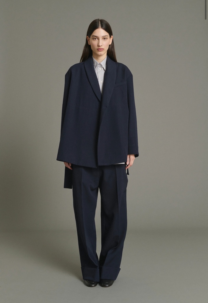 SOEUR Veste Come Navy en Twill de laine