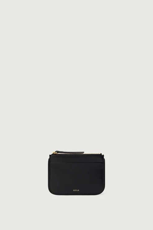 SOEUR - Arsène Porte-Monnaie en Cuir Glacé Noir