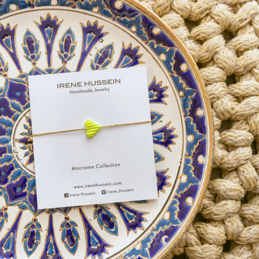 IRENE HUSSEIN Bracelet LOVE Small Fluo-Yellow