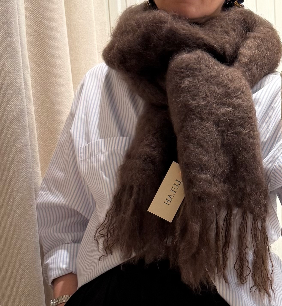[AW26] LULAH New Echarpe Fluffy Tassels Chocolate