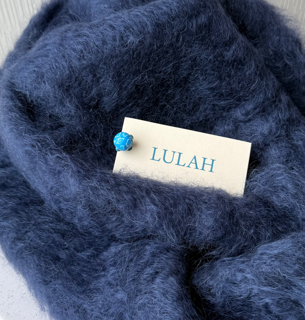 [AW26] LULAH New Echarpe Fluffy Tassels Dark Navy