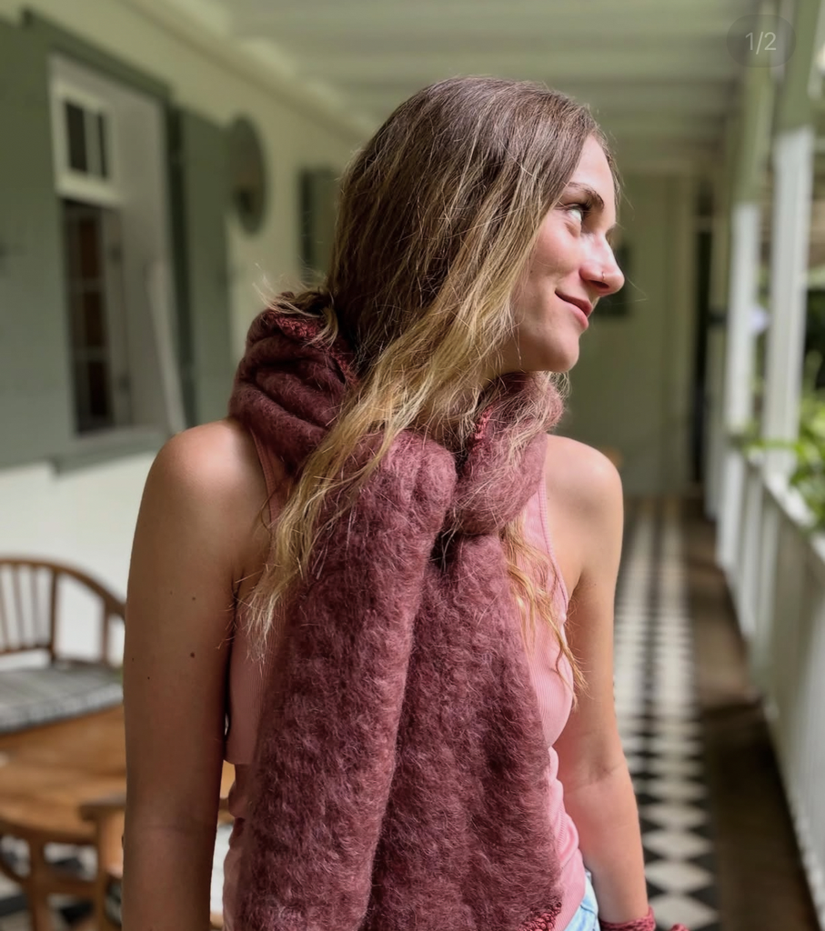 [AW26] LULAH New Echarpe Fluffy Tassels Mahagony