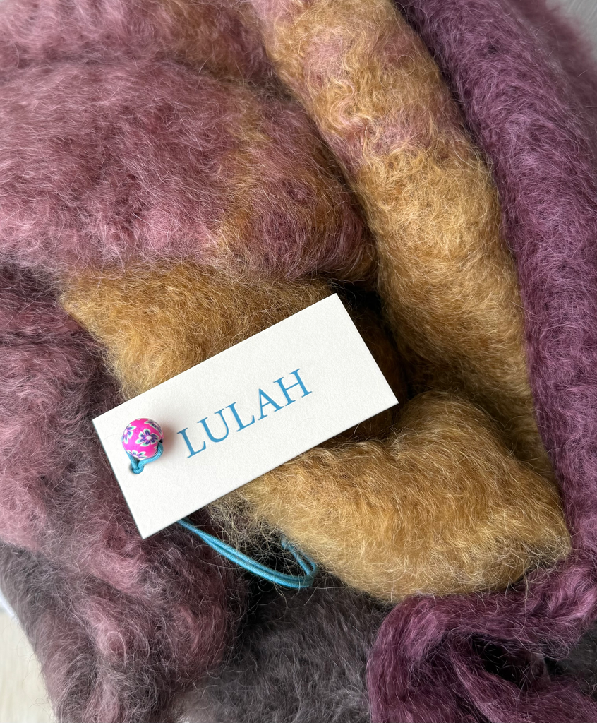 [AW26] LULAH New Echarpe Colorblock Fluffy Tabacco/Pale Redwood/Chocolate/Mahagony