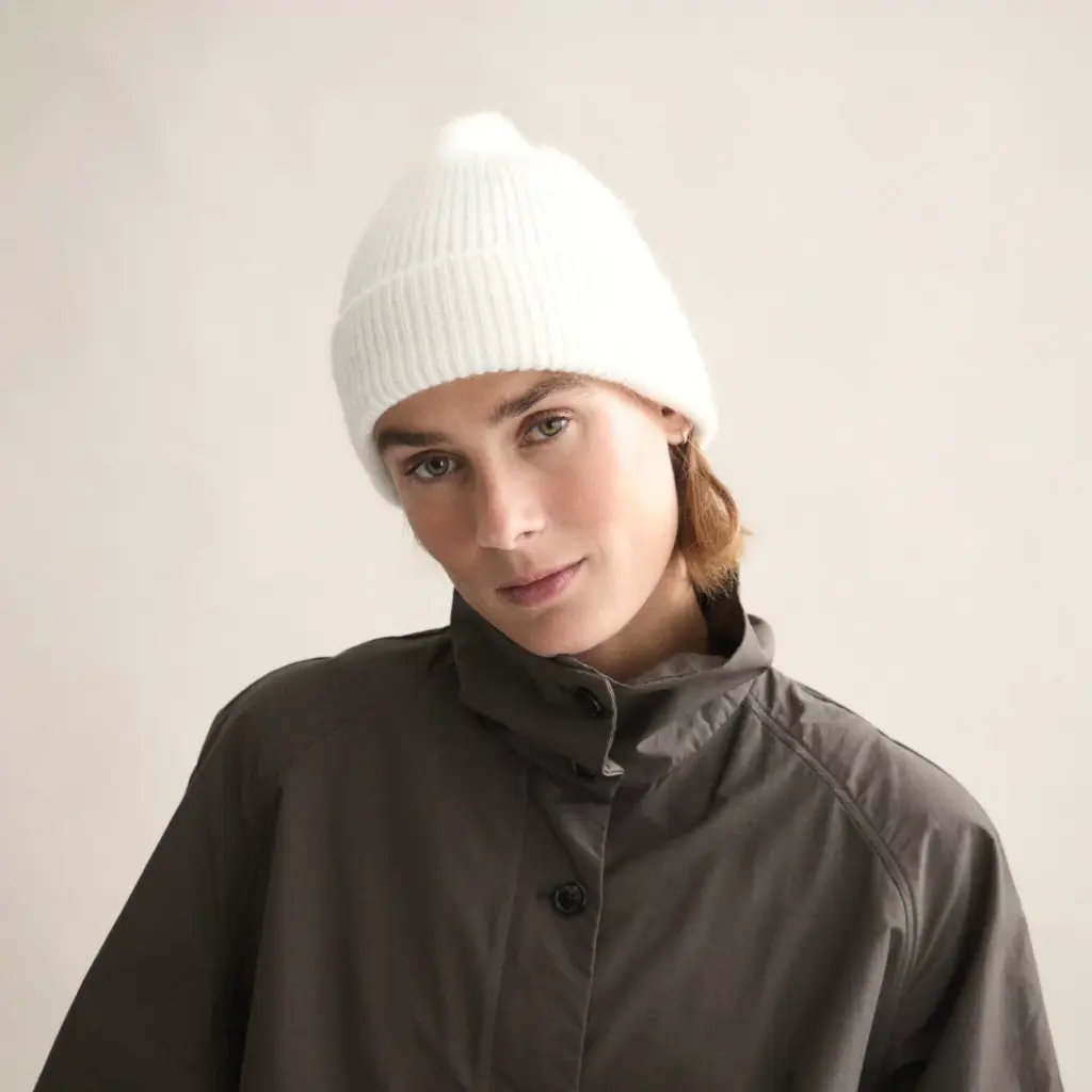 LE BONNET AMSTERDAM Bonnet Laine d'Agneau & Caregora Snow