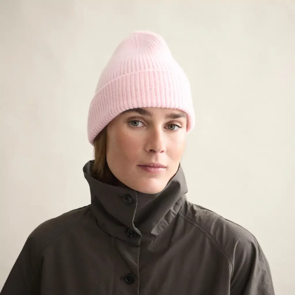 LE BONNET AMSTERDAM Bonnet Laine d'Agneau & Caregora Blush