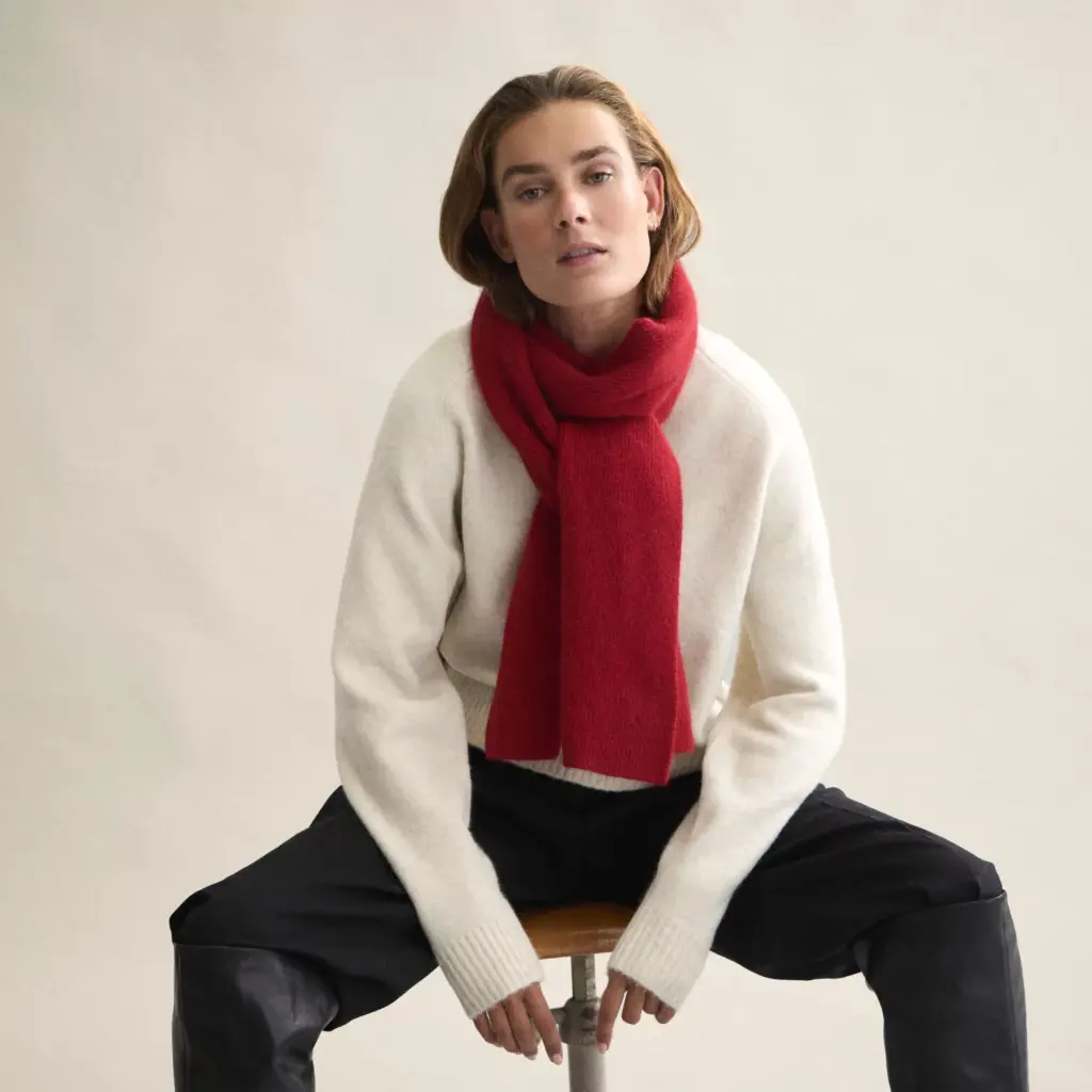 [AW25] LE BONNET AMSTERDAM Echarpe Laine d'Agneau & Caregora Framboise