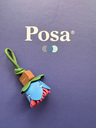 POSA Charms en Cuir Fleur Carrée Rose Tricolore