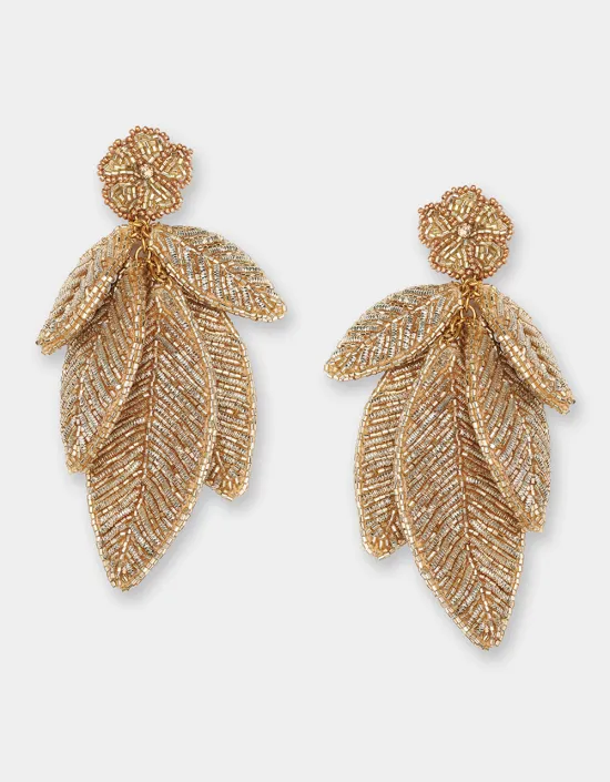OLIVIA DAR Boucles d'Oreilles Feuilles Gold
