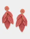 OLIVIA DAR Boucles d'Oreilles Feuilles Corail