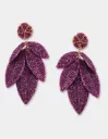 OLIVIA DAR Boucles d'Oreilles Feuilles Prune