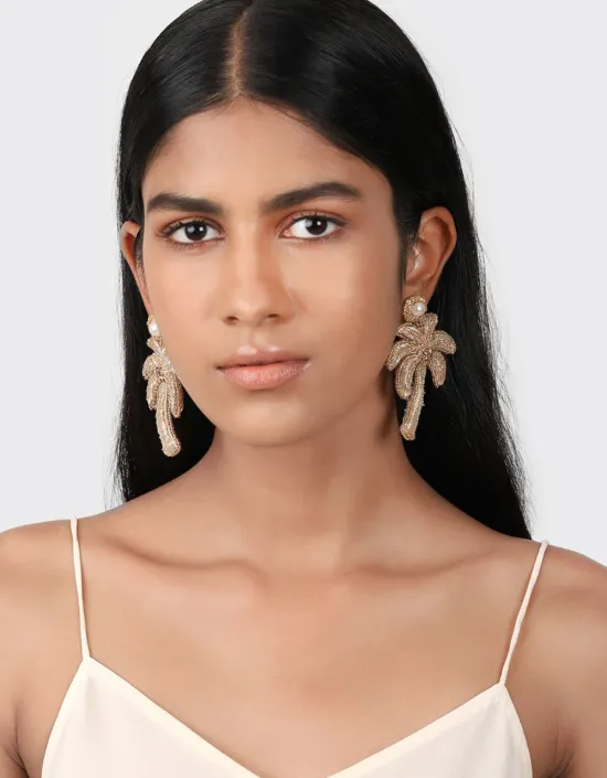 OLIVIA DAR Boucles d'Oreilles Palmier Gold