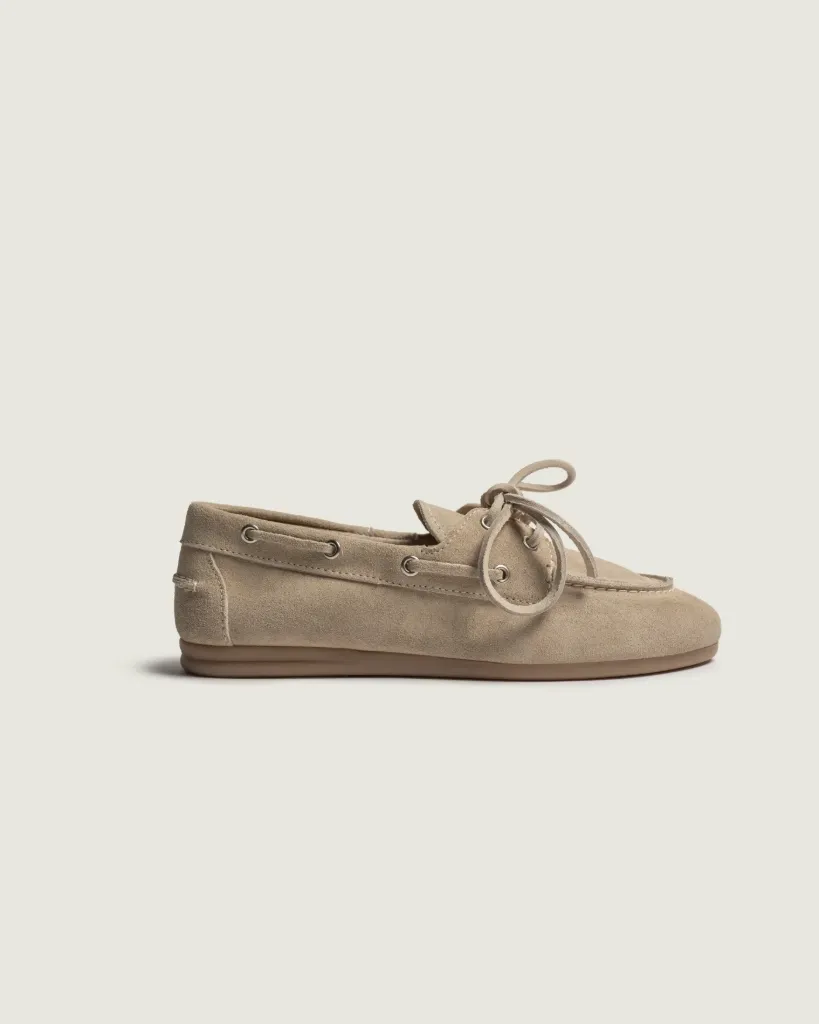 POSA Boat Loafer Brushed Suede Light Beige