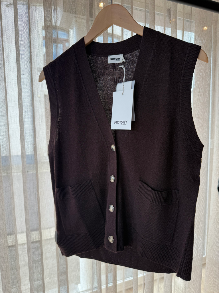 NOTSHY Cardigan Débardeur Wallis Cacao