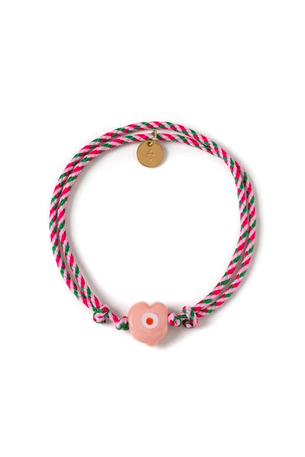 SORBET ISLAND - Bracelet Coeur en Verre Pink