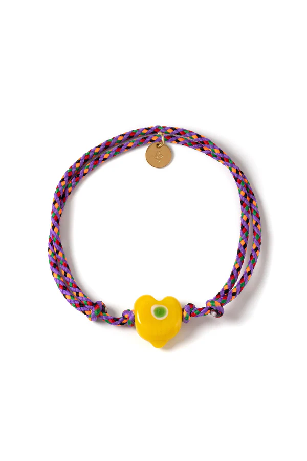 SORBET ISLAND - Bracelet Coeur en Verre Yellow