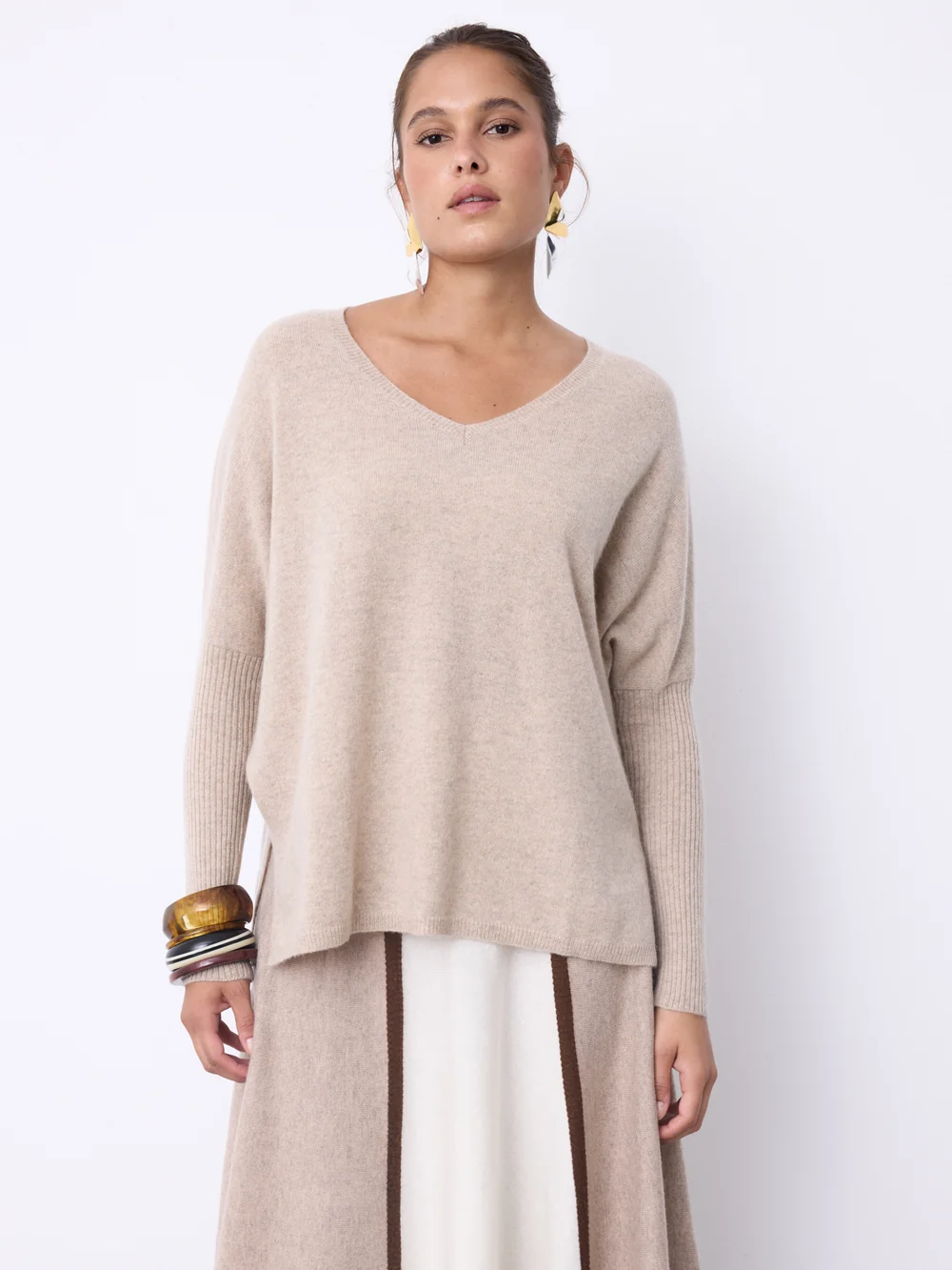 NOTSHY Pull Poncho Cachemire Faustine Sandstone